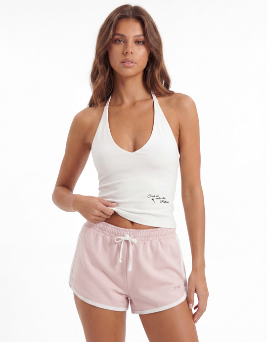 TALLY WEiJL, White Printed Halter Top for Women