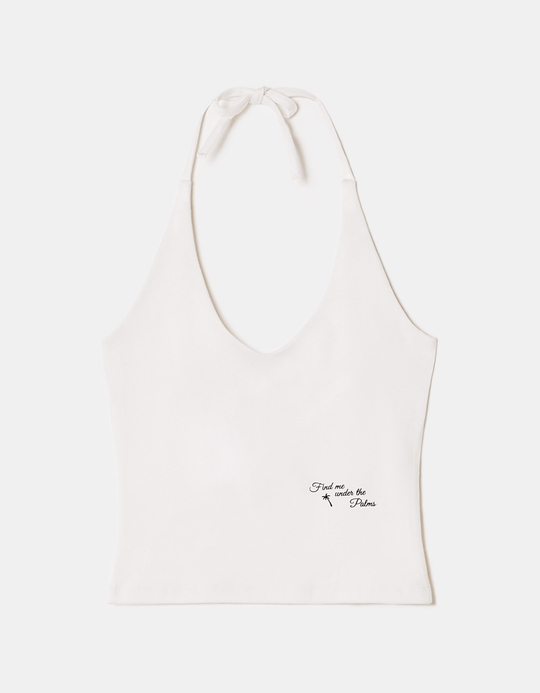 TALLY WEiJL, Top Halter Imprimé Blanc for Women