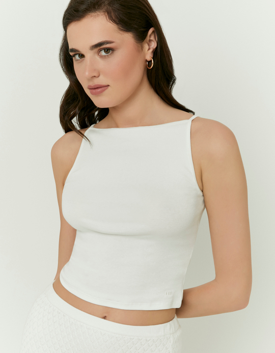 TALLY WEiJL, White Basic Top for Women
