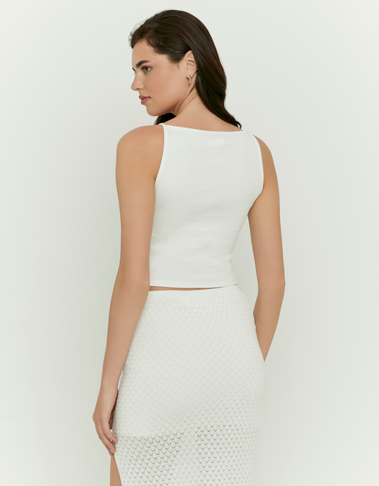TALLY WEiJL, White Basic Top for Women