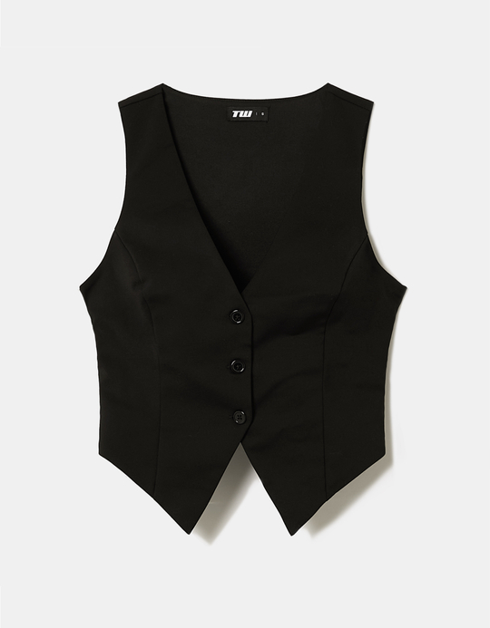 TALLY WEiJL, Top Nero con Bottoni for Women