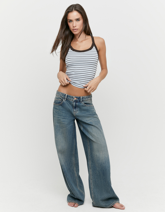 TALLY WEiJL, Blau Gestreiftes Crop Top for Women