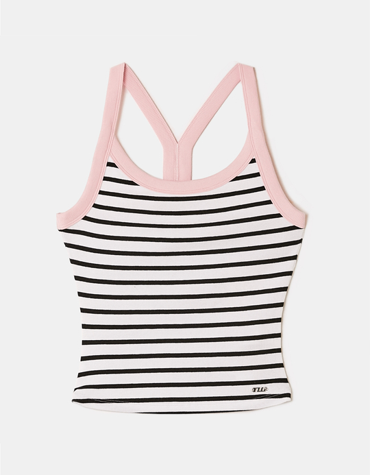 TALLY WEiJL, Crop Top Noir Rayé for Women