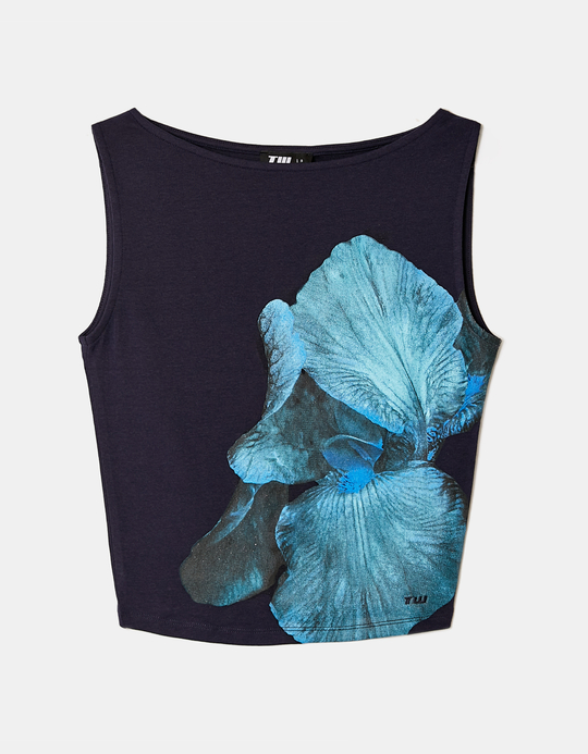 TALLY WEiJL, Blue Floral Print Top for Women
