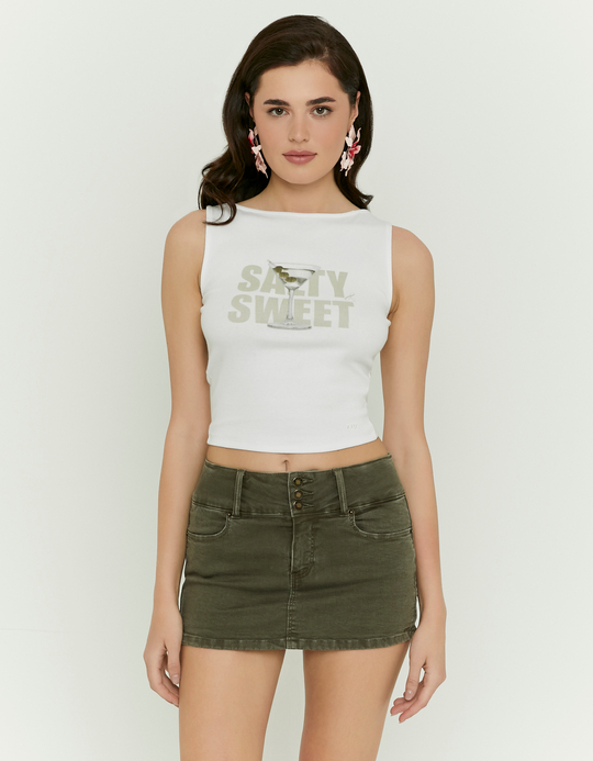 TALLY WEiJL, Top Bianco con Stampa for Women