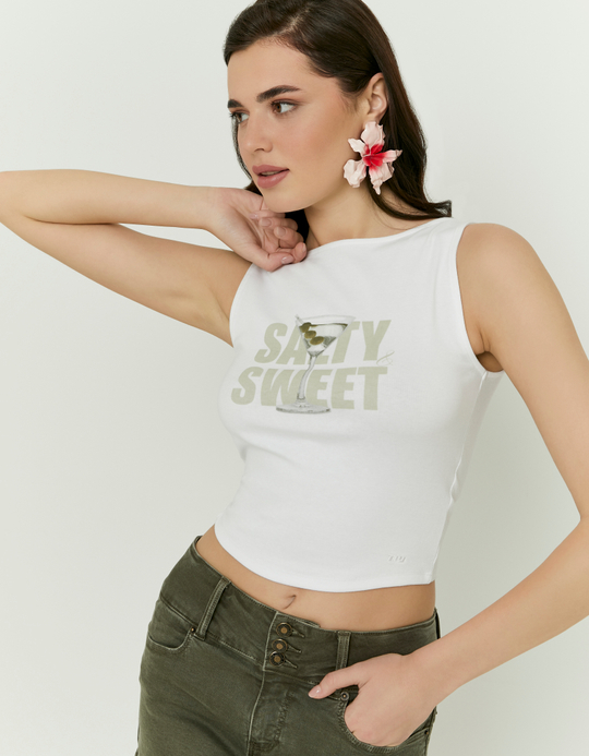 TALLY WEiJL, Top Bianco con Stampa for Women