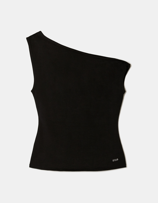 TALLY WEiJL, Black Asymmetric Top for Women