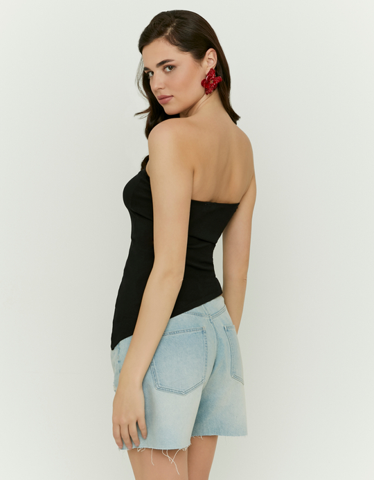 TALLY WEiJL, Schwarzes Asymmetrisches Bandeau-Top for Women