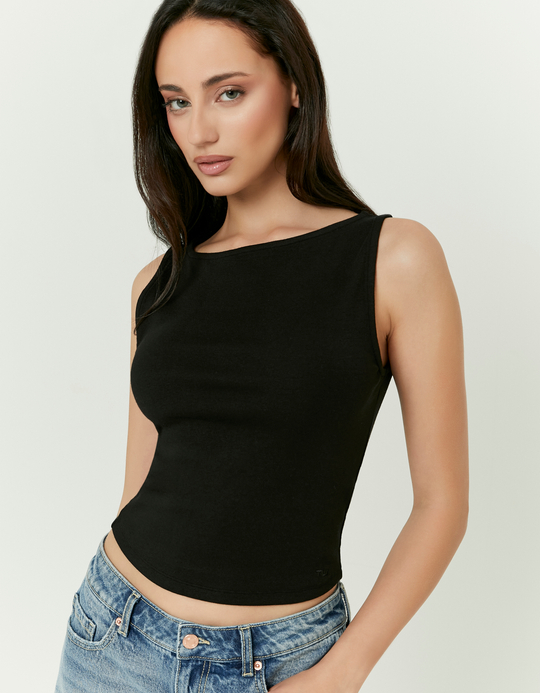 TALLY WEiJL, Top Αμάνικο Μαύρο for Women