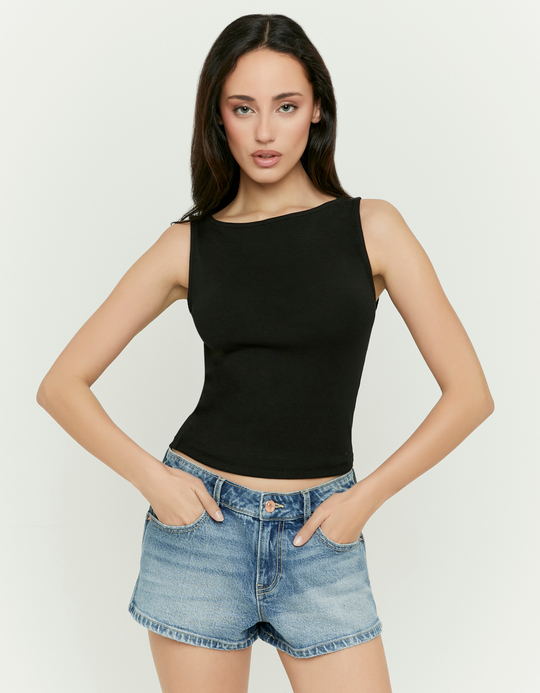 TALLY WEiJL, Top Αμάνικο Μαύρο for Women