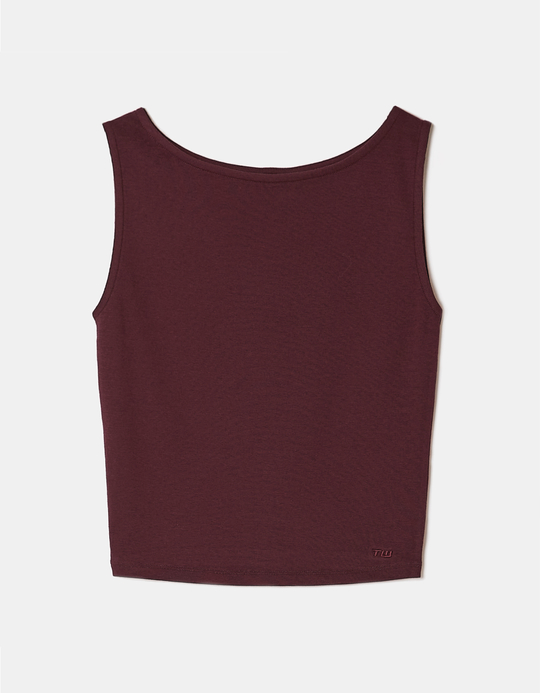 TALLY WEiJL, Burgundy Basic Top for Women