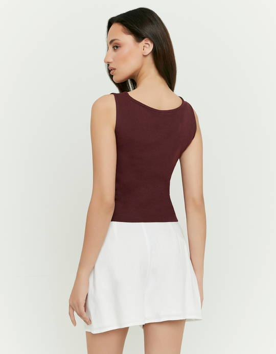 TALLY WEiJL, Burgundy Basic Top for Women