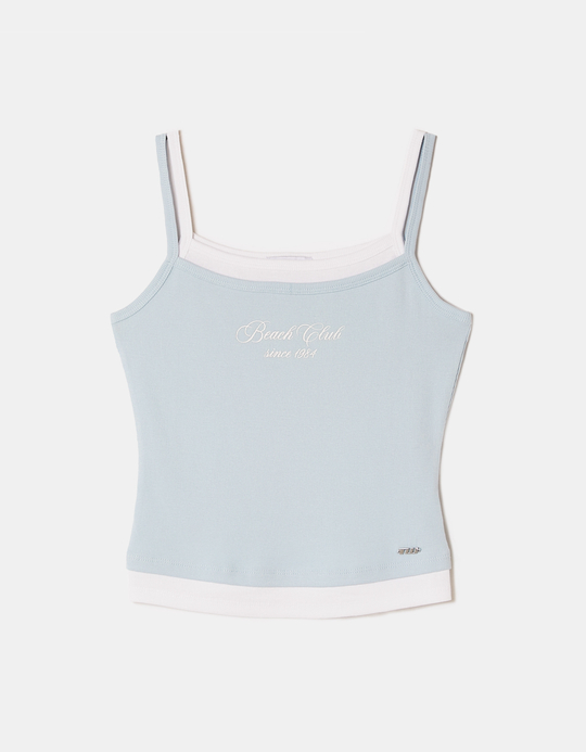 TALLY WEiJL, Light Blue Printed Tank Top for Women