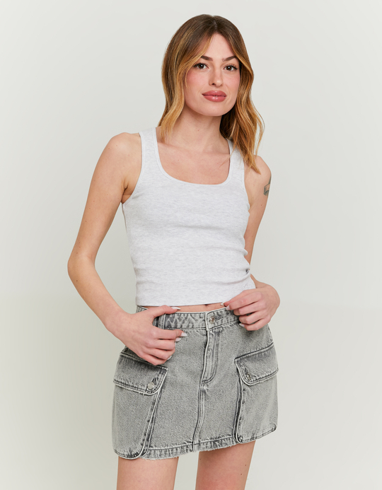 TALLY WEiJL, Débardeur Gris Basique en Coton for Women