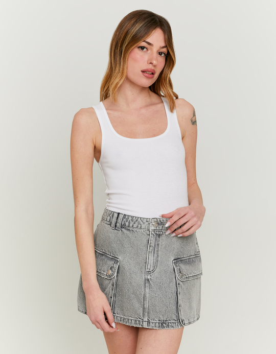 TALLY WEiJL, Weißes Basic Cotton Tank Top for Women