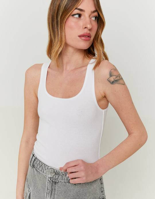 TALLY WEiJL, Weißes Basic Cotton Tank Top for Women