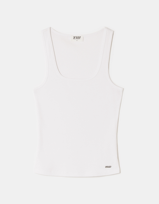 TALLY WEiJL, White Basic Tank Top for Women