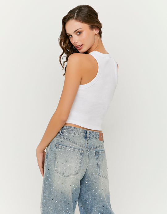 TALLY WEiJL, White Basic Tank Top for Women