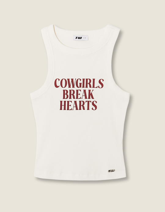 TALLY WEiJL, White Printed Tank Top for Women