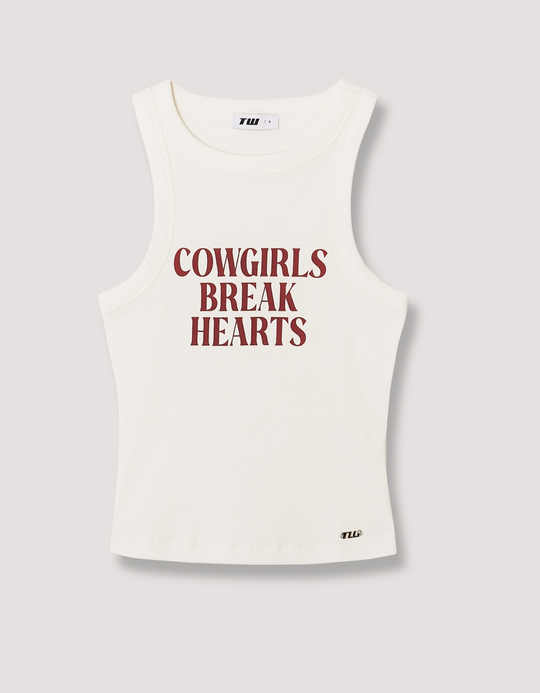 TALLY WEiJL, White Printed Tank Top for Women