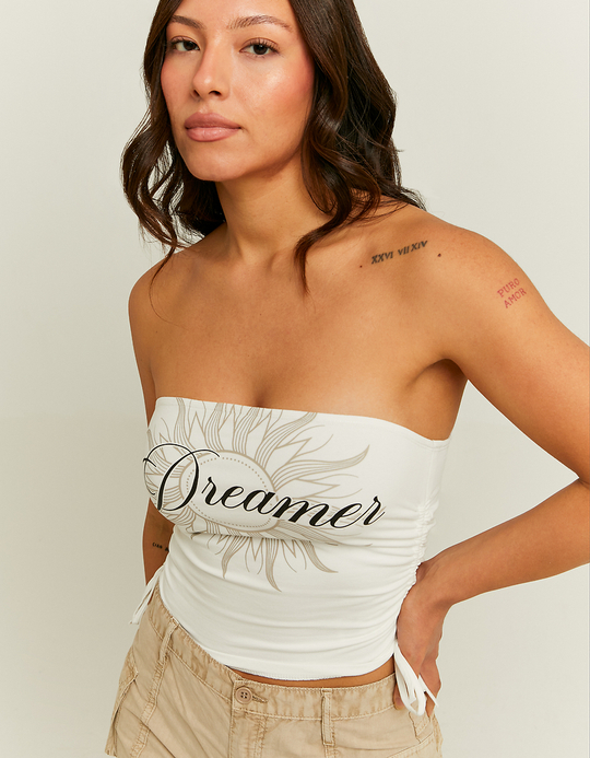 TALLY WEiJL, Black Printed Bandeau Top for Women
