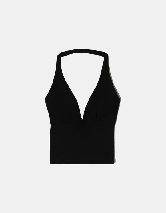 TALLY WEiJL, Schwarzes Plunging Halter Top for Women