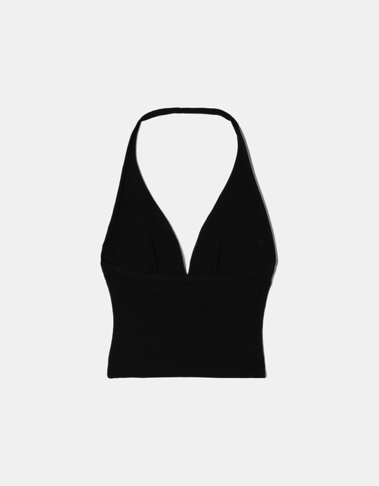 TALLY WEiJL, Schwarzes Plunging Halter Top for Women