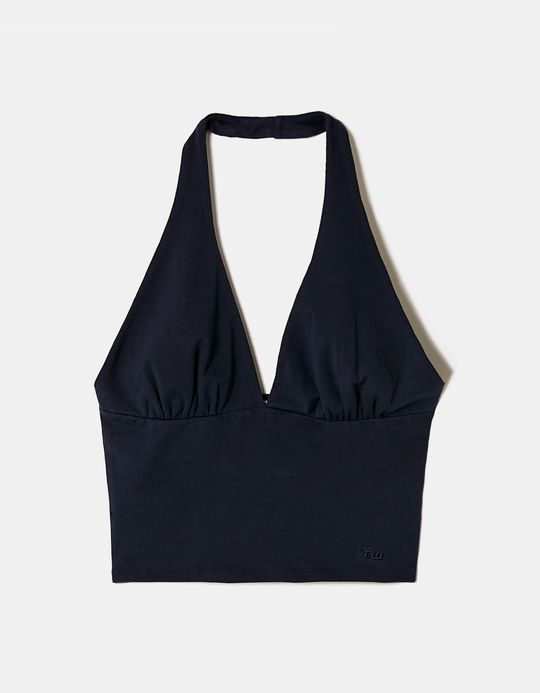 TALLY WEiJL, Top Corto Blu Con Halter for Women
