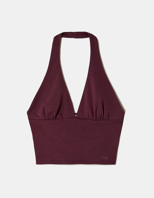 TALLY WEiJL, Purple Halter Crop Top for Women