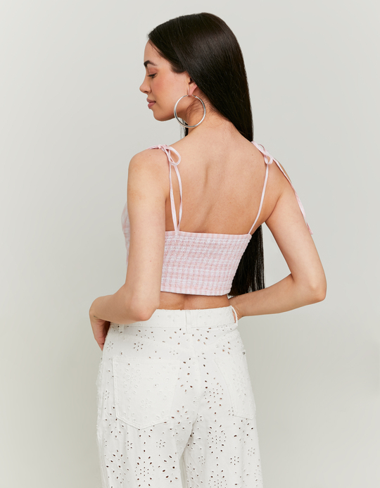 TALLY WEiJL, Crop Top a Quadri Vichy Rosa for Women
