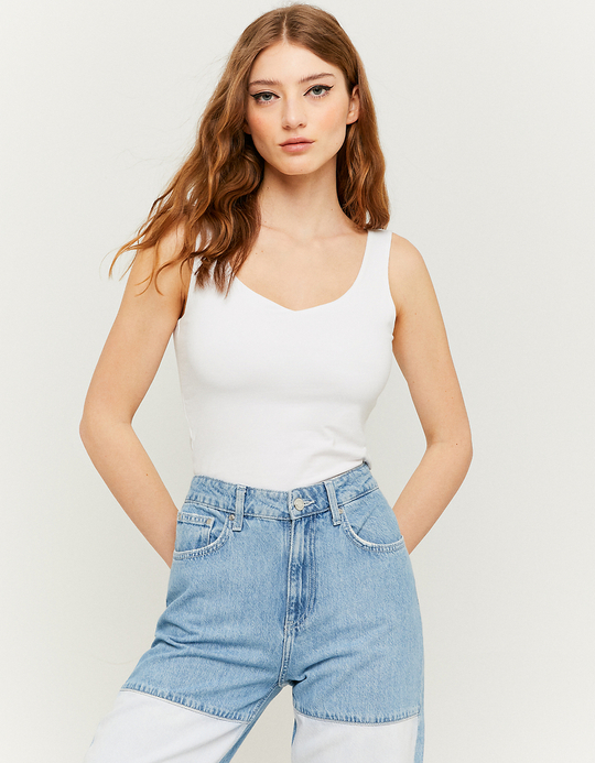 TALLY WEiJL, White Basic Tank Top for Women