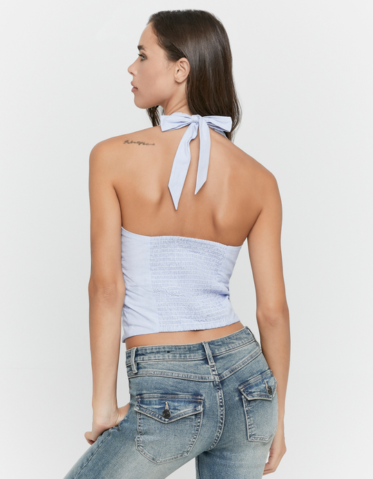 TALLY WEiJL, Top Halter A Righe Azzurro for Women