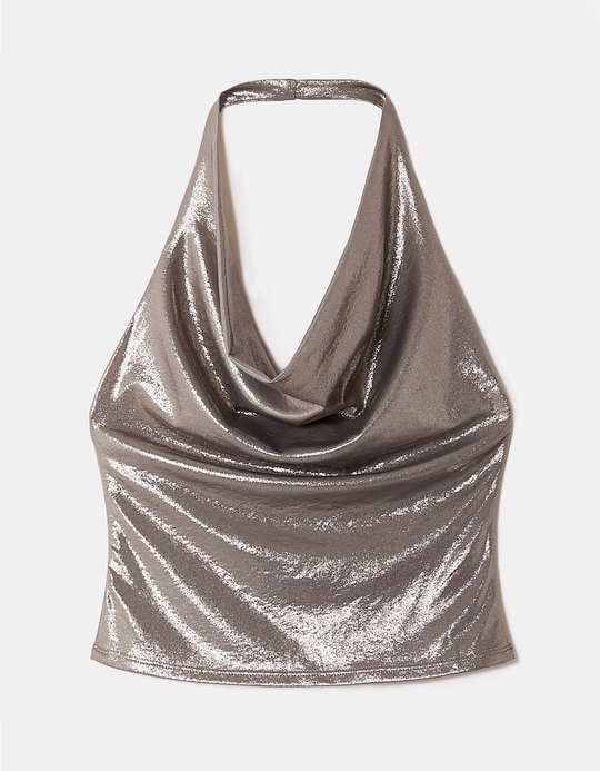TALLY WEiJL, Grey Halter Top for Women