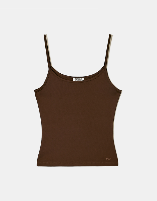 TALLY WEiJL, Canotta Basic Marrone for Women