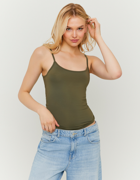 TALLY WEiJL, Green Basic Tank Top for Women