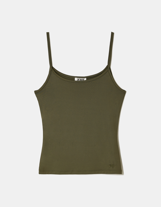 TALLY WEiJL, Green Basic Tank Top for Women