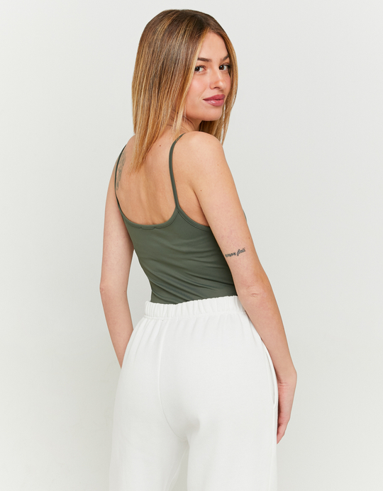 TALLY WEiJL, Tiefes Khaki Basic Tanktop for Women