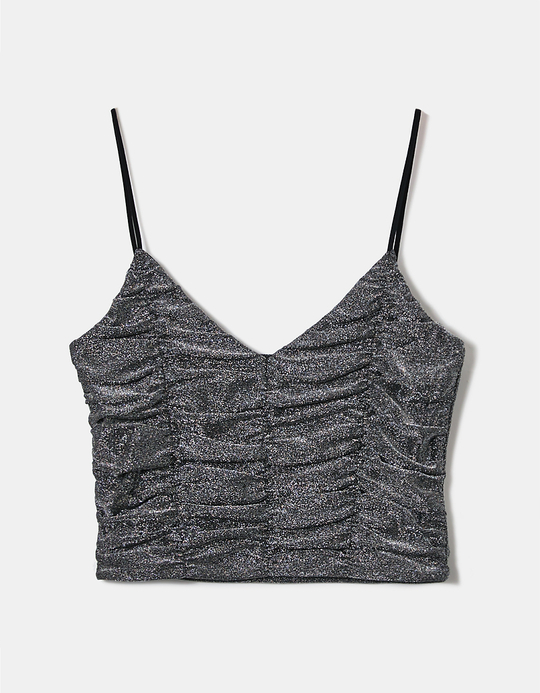 TALLY WEiJL, Top Court Lurex Froncé for Women