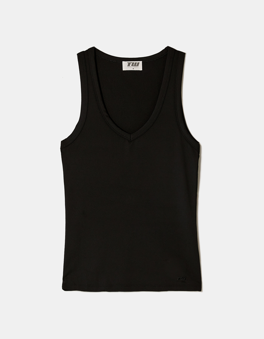 TALLY WEiJL, Black V-Neck Tank Top for Women