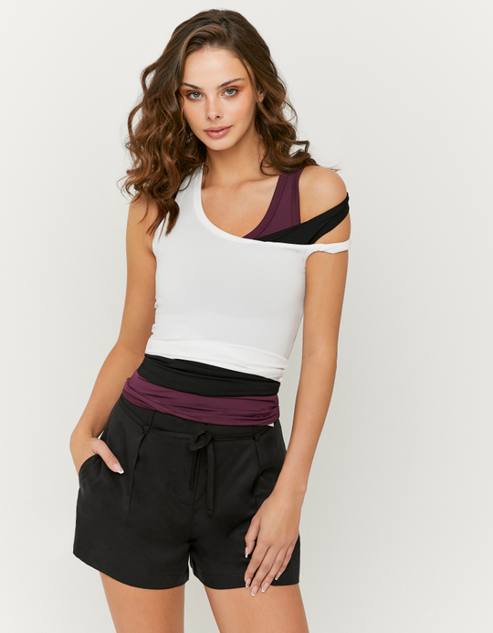 TALLY WEiJL, Black V-Neck Tank Top for Women
