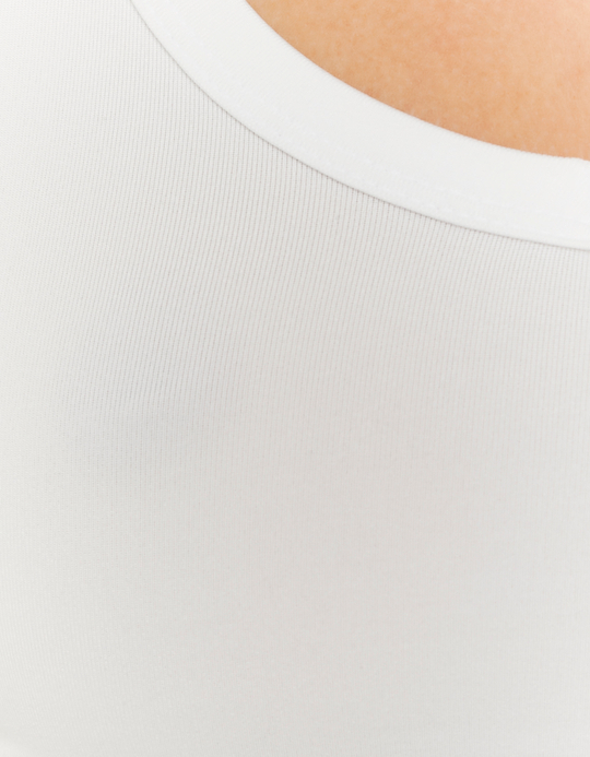 TALLY WEiJL, White V-Neck Tank Top for Women