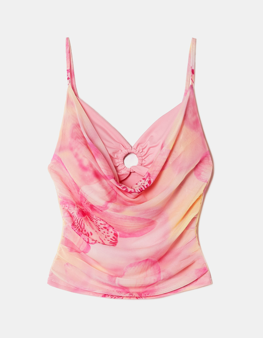 TALLY WEiJL, Crop Top Stampato Rosa for Women