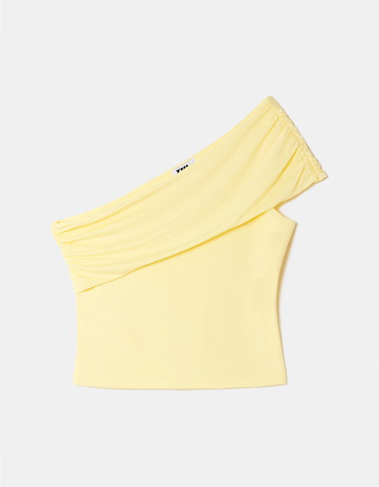 TALLY WEiJL, Yellow One-Shoulder Crop Top for Women