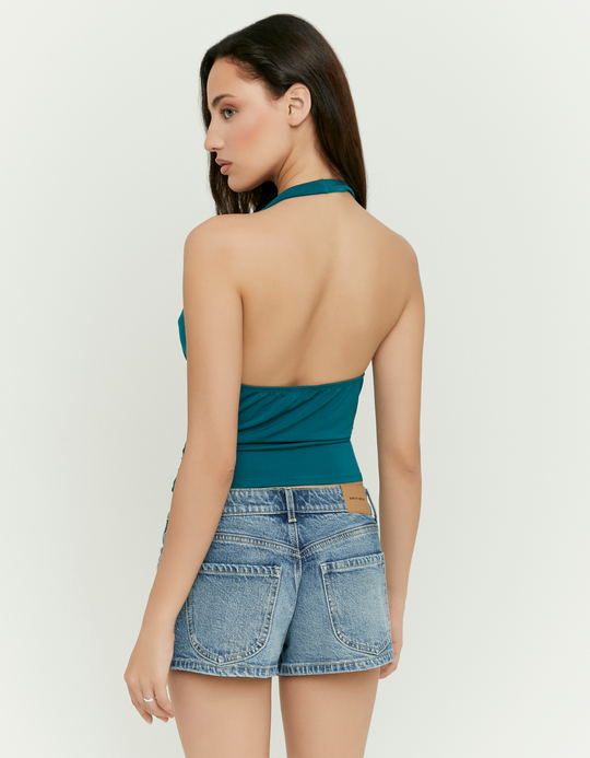 TALLY WEiJL, Green Halter Top for Women