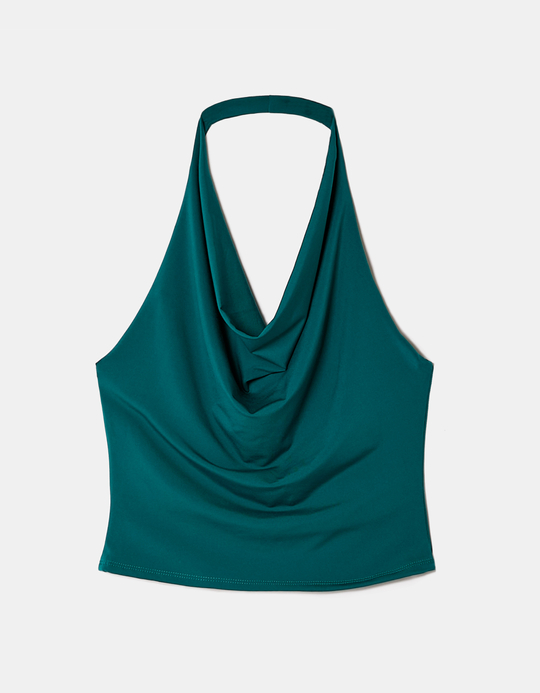 TALLY WEiJL, Green Halter Top for Women