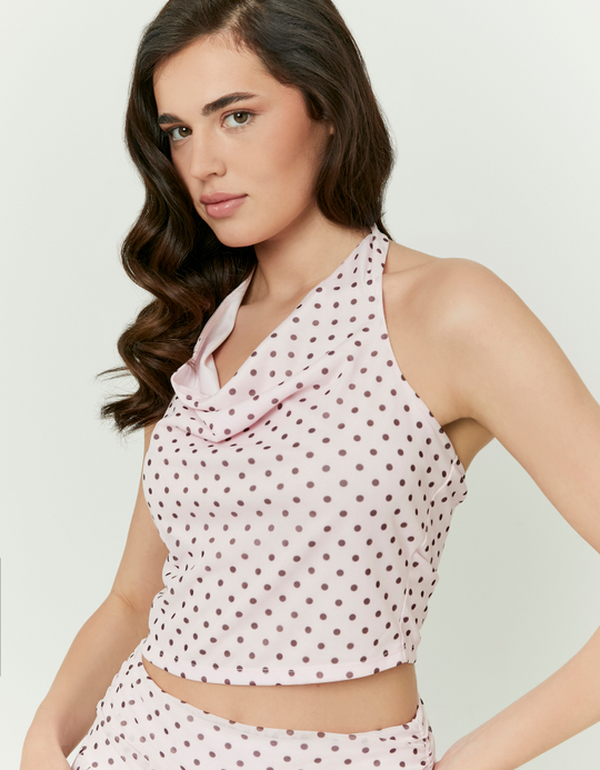 TALLY WEiJL, Pink Polka Dot Crop Top for Women