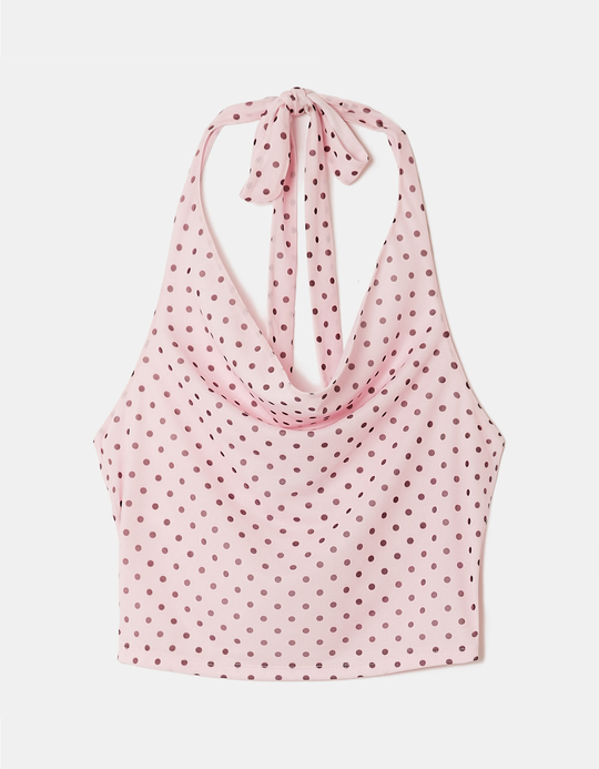 TALLY WEiJL, Rosa Polka Dot Crop Top for Women