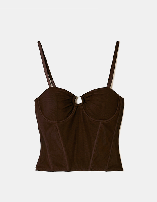 TALLY WEiJL, Braunes Korsett Top for Women