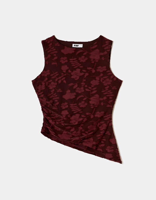 TALLY WEiJL, Burgunderfarbenes Blumen-Top for Women