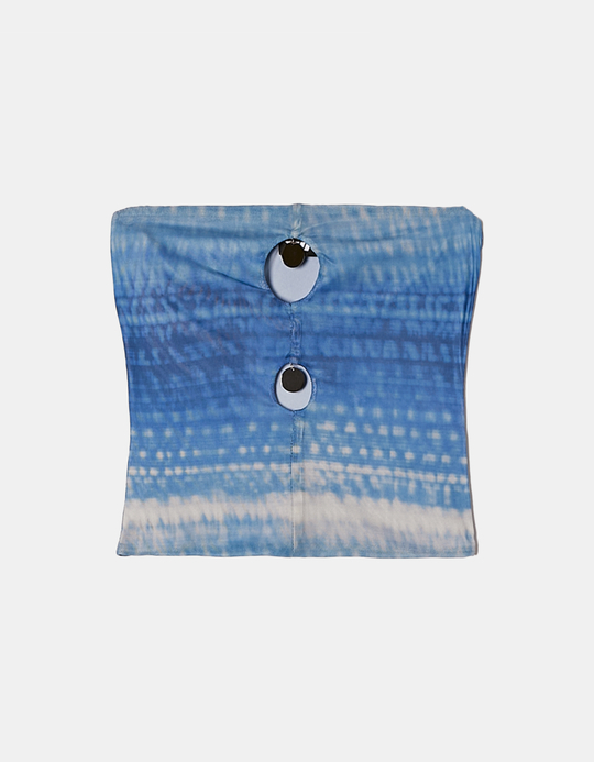 TALLY WEiJL, Blue Printed Bandeau Top with Medal for Women